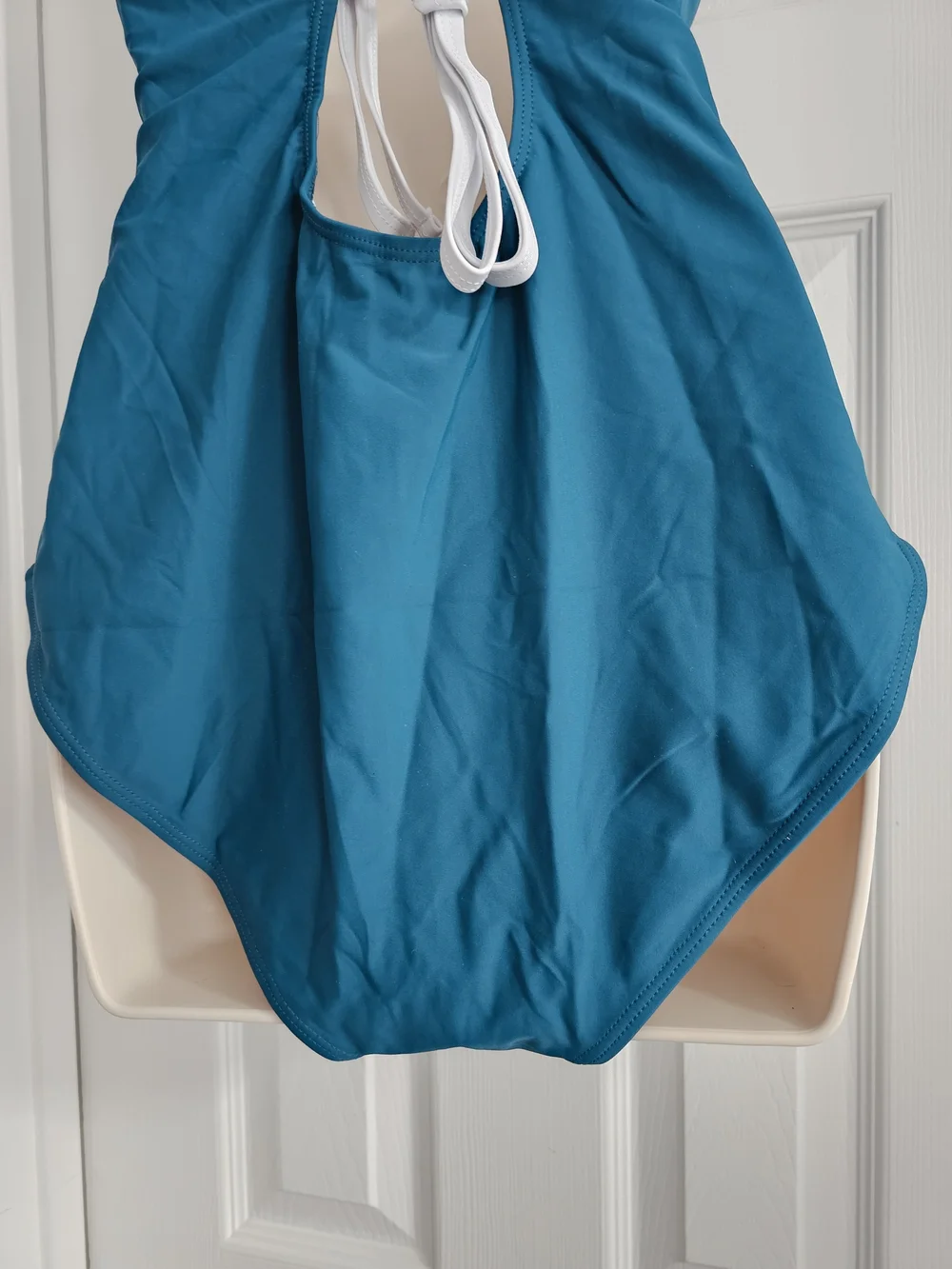NWT Teal Crochet Lace One Piece Swimsuit XL Boho Beach Resortwear Bathing Suit